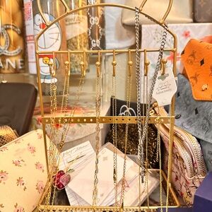 Gold Jewelry Necklace Organizer